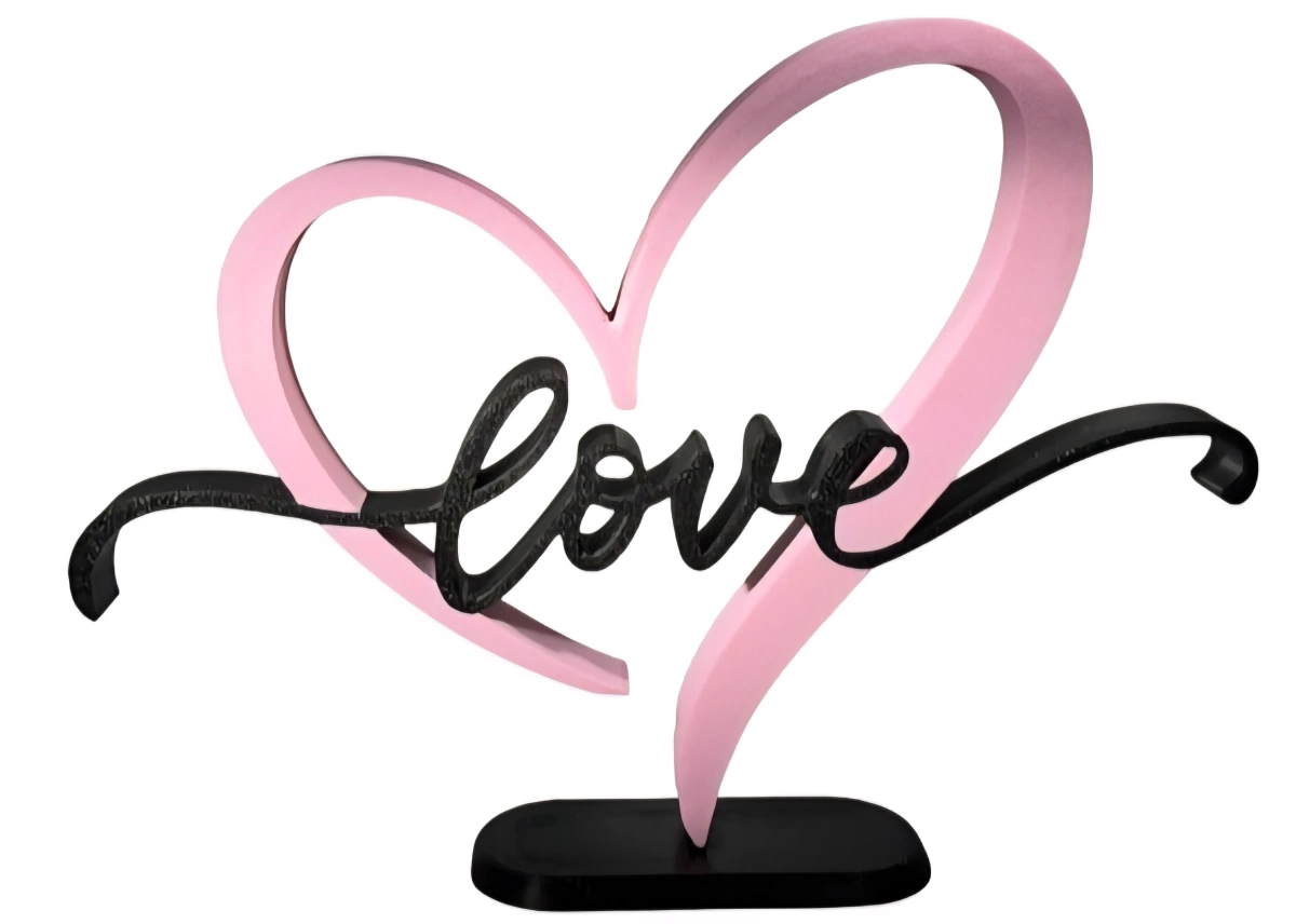 Coração Love Rosa