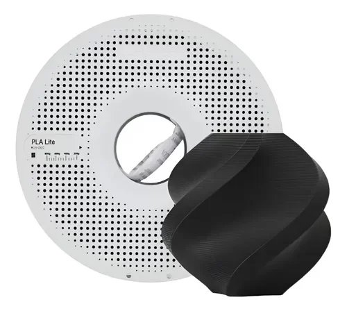 FILAMENTO 3D BAMBU LAB PLA LITE - BLACK/PRETO - 1KG COM CARRETEL REUTILIZÁVEL