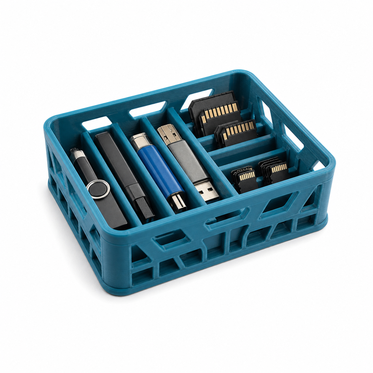 Mini Caixa Organizadora com Divisórias para USB e Cartões