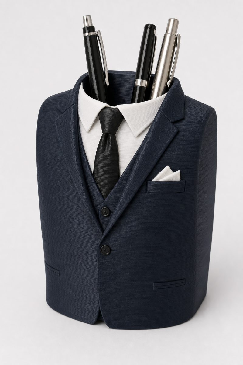 Porta-Canetas Gentleman Suit - Organizador de Escritório