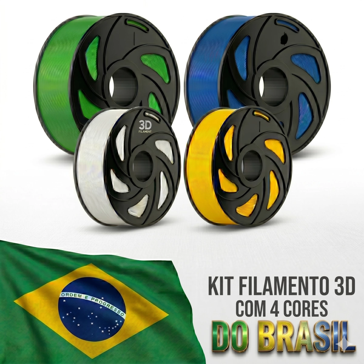 KIT 4 FILAMENTO 3D CLOSIN PLA COM CORES DO BRASIL