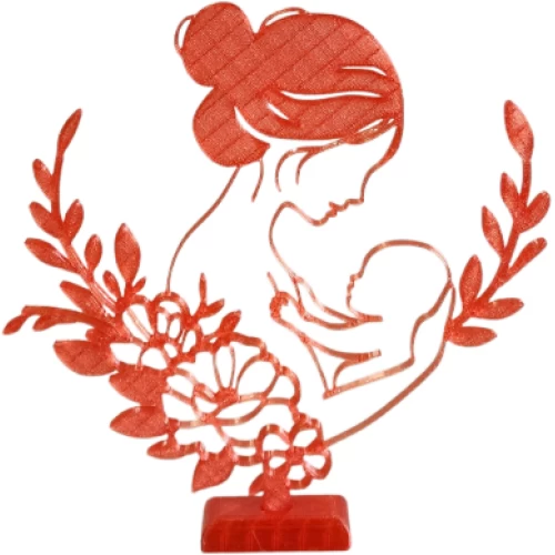 Mãe com Bebê Vermelho