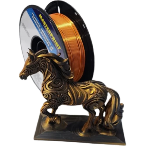 FILAMENTO 3D MASTERPRINT - PLA SILK DUO COLOR LARANJA/PRETO 1KG